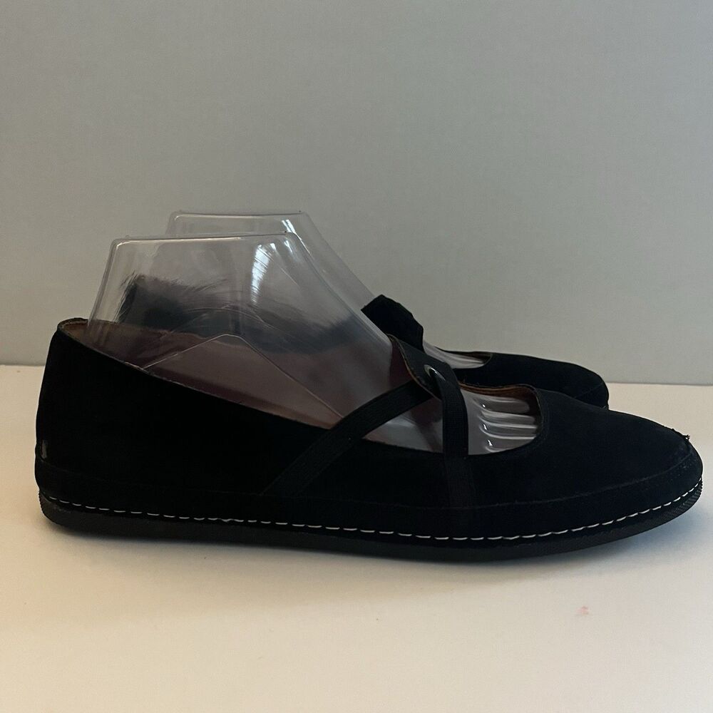 L'Amour Des Pieds Black Slip On Nubuck Denisse Flat Comfort Shoes SZ 10 M